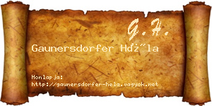 Gaunersdorfer Héla névjegykártya
